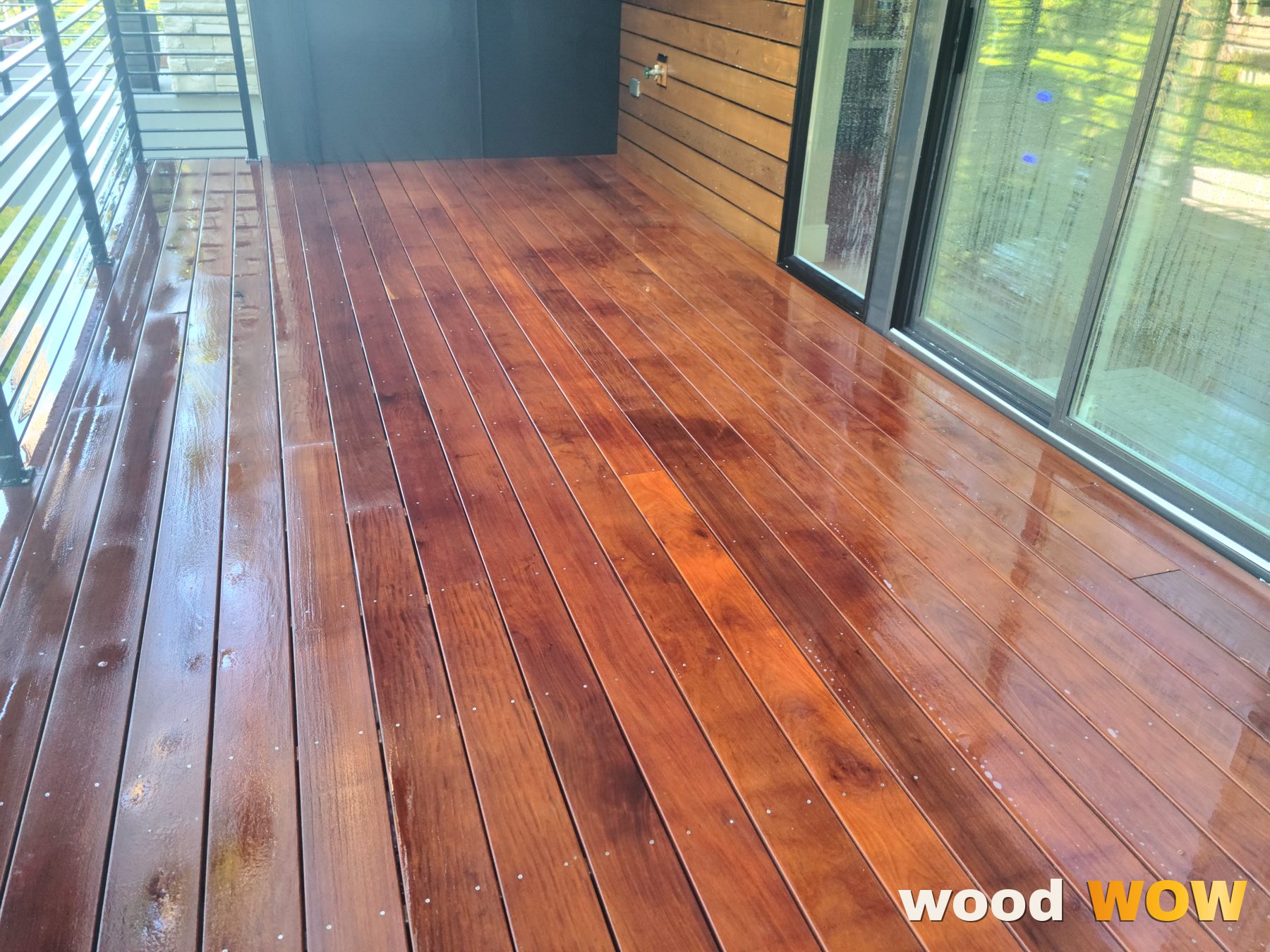 A restored deck glowing warm after a Wood WOW two-step restoration